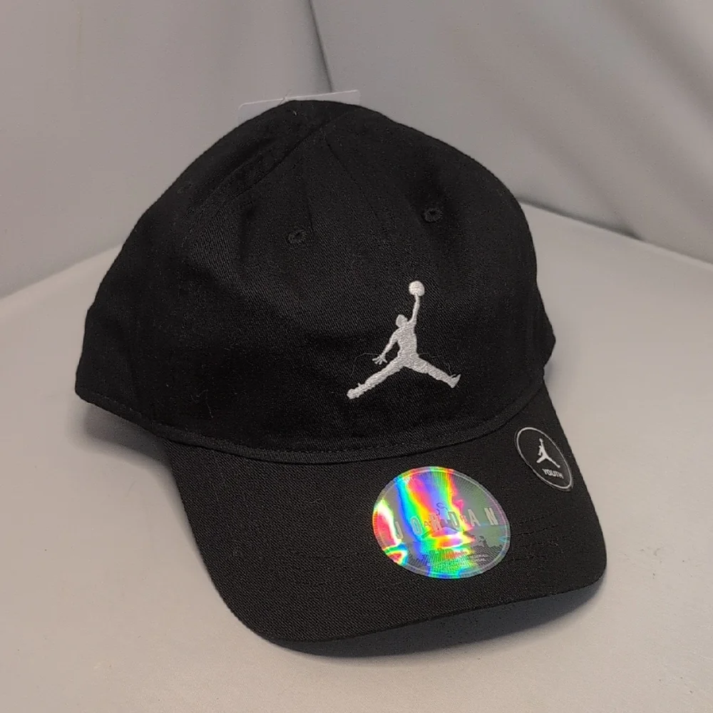Jordan Black Cap with Embroidered Logo Youth Size
